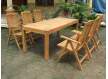 Mesa Grande Teca y 8 Sillones Plegables Serie Tirena