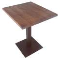 Mesa Hosteleria con Pie Central Forja  Sobre Madera  Artanst