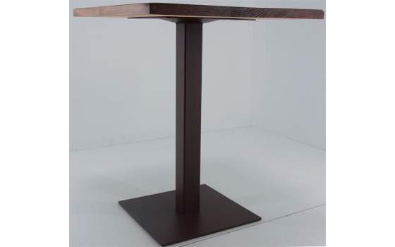 Mesa Hosteleria con Pie Central Forja  Sobre Madera  Artanst