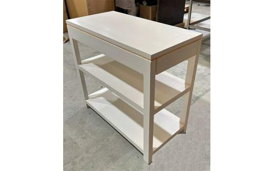 Mesa Lateral De Sofa 1 Cajon Blanca Decape