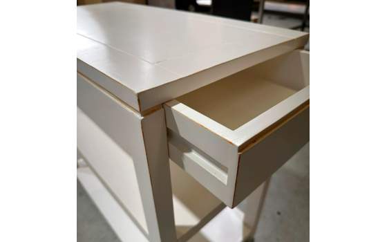 Mesa Lateral De Sofa 1 Cajon Blanca Decape