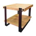 Mesa Lateral Madera Forja Estilo Rustico Serie Corinto
