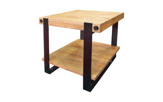 Mesa Lateral Madera Forja Estilo Rustico Serie Corinto