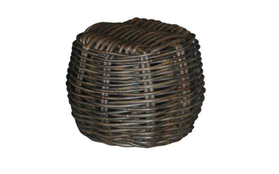Mesa Lateral Redonda rattan Negro glaseado Arcarna