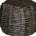 Mesa Lateral Redonda rattan Negro glaseado Arcarna