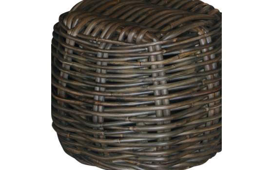 Mesa Lateral Redonda rattan Negro glaseado Arcarna