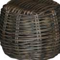 Mesa Lateral Redonda rattan Negro glaseado Arcarna