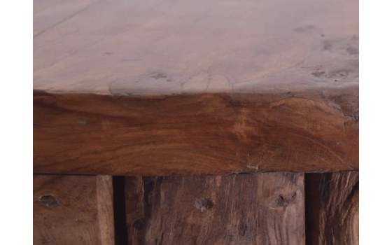 Mesa Madera de Teca Rustica Color Avellana Serie Audoyn