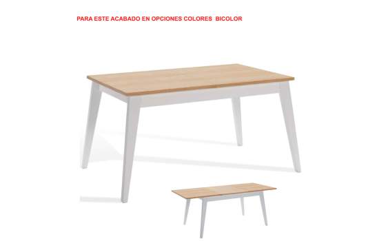 Mesa Madera Extensible 140 a 200 cm Pino Pata Aguja Parla