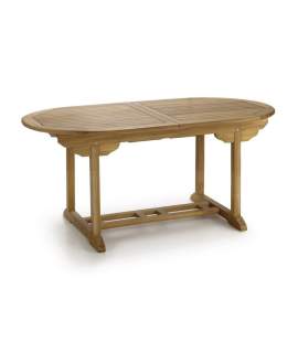 Mesa Ovalada Extensible Teca Para Jardin Serie Snick