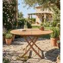 Mesa Plegable Redonda Jardin Teka Natural - Serie Brisa