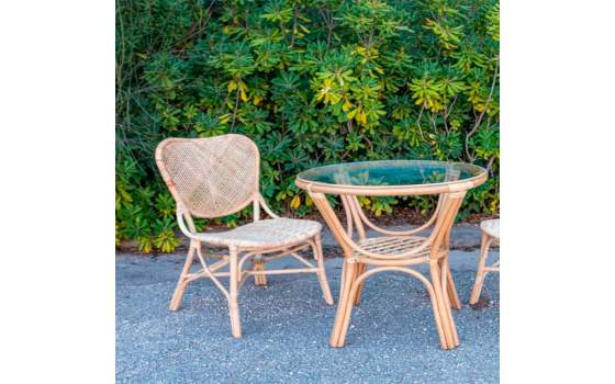 Mesa Rattan Bambu 6 Tamaños