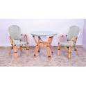 Mesa Rattan Terraza Tejido Sintetico Negro Blanco Barias