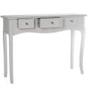 Mesa Recibidor 3 Cajones en Blanco Clasico Serie Acatts