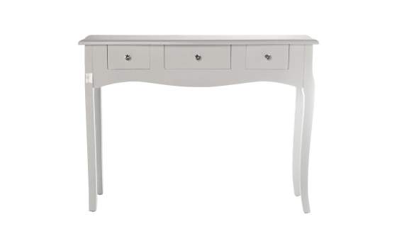 Mesa Recibidor 3 Cajones en Blanco Clasico Serie Acatts