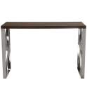 Mesa Recibidor Moderna Acero Inox. Madera Serie Almengo