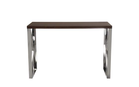 Mesa Recibidor Moderna Acero Inox. Madera Serie Almengo