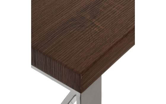 Mesa Recibidor Moderna Acero Inox. Madera Serie Almengo