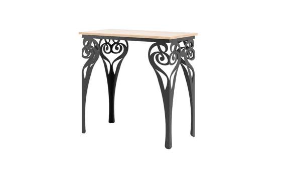 Mesa Rectangular Alta en Acero y Madera Serie Ansterdam