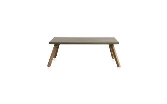Mesa Rectangular Comedor Diseño en Cemento y Madera Hevea