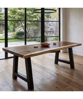 Mesa Rectangular Suar Irregular y Forja 220 - Serie Arcales
