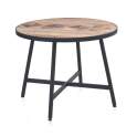 Mesa Redonda 100 cm Industrial Tablas Recicladas Serie Aerts