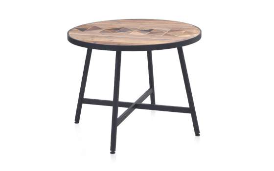 Mesa Redonda 100 cm Industrial Tablas Recicladas Serie Aerts