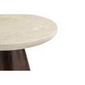 Mesa Redonda Auxiliar 50 cm Moderna Madera Mindi Marmol - Acheu