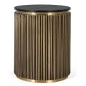 Mesa Redonda Auxiliar de 50 cm Negro Oro - Serie Aboiat