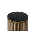 Mesa Redonda Auxiliar de 50 cm Negro Oro - Serie Aboiat