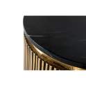 Mesa Redonda Auxiliar de 50 cm Negro Oro - Serie Aboiat