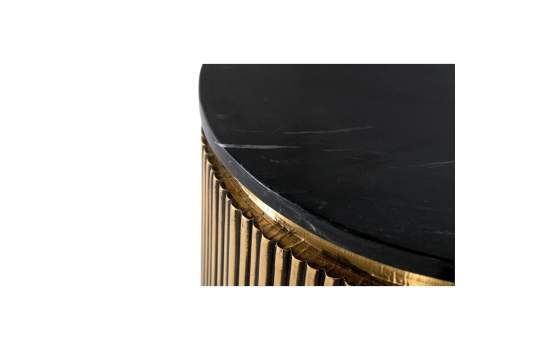 Mesa Redonda Auxiliar de 50 cm Negro Oro - Serie Aboiat