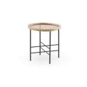 Mesa Redonda Auxiliar Madera y Metal con Cristal - Serie Anlet