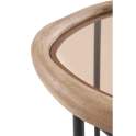 Mesa Redonda Auxiliar Madera y Metal con Cristal - Serie Anlet