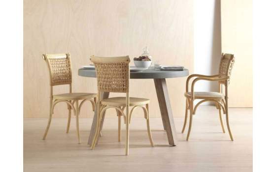 Mesa Redonda Comedor Diseño en Cemento y Madera Allaert