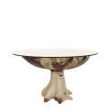Mesa Redonda Comedor Tronco Madera de Teca 150 cm Serie Arestar