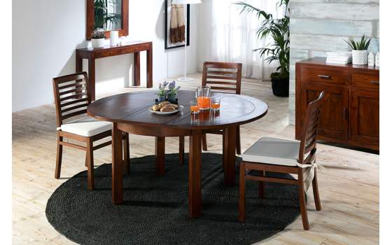 Mesa Redonda Extensible Estilo Colonial