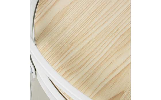 Mesa Redonda Metalica Moderna en Blanca Cristal Alaraz