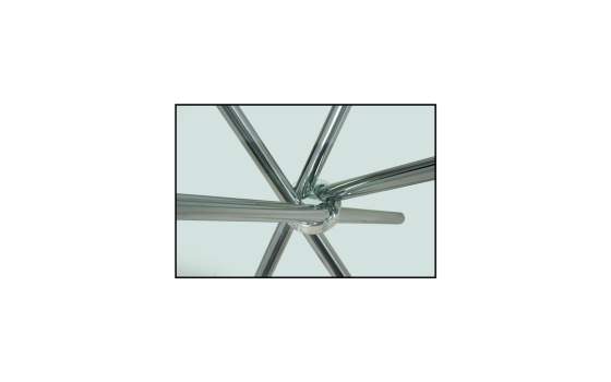 Mesa Redonda Patas Tubo de Acero y Cristal Serie Adarian