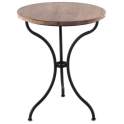 Mesa Redonda Pie de Forja Tapa Madera Industrial Artanst