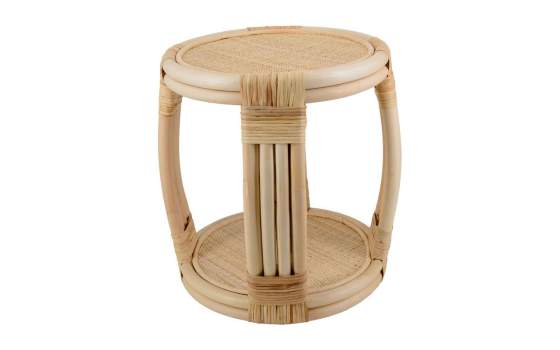 Mesa Redonda Rattan Natural y Rejilla Serie Arcosk