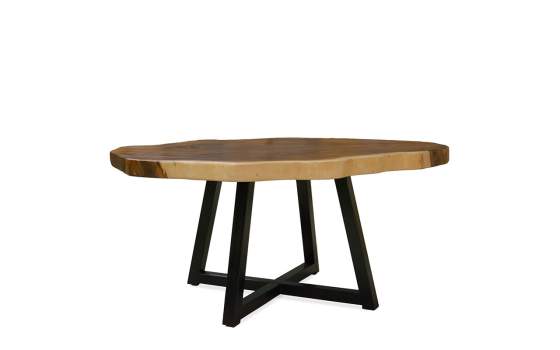 Mesa Redonda Rustica Tronco de Suar y Forja - Serie Arcales