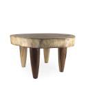 Mesa Redonda Tronco Madera Suar Natural Serie Audoyn