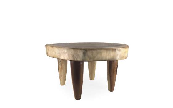 Mesa Redonda Tronco Madera Suar Natural Serie Audoyn