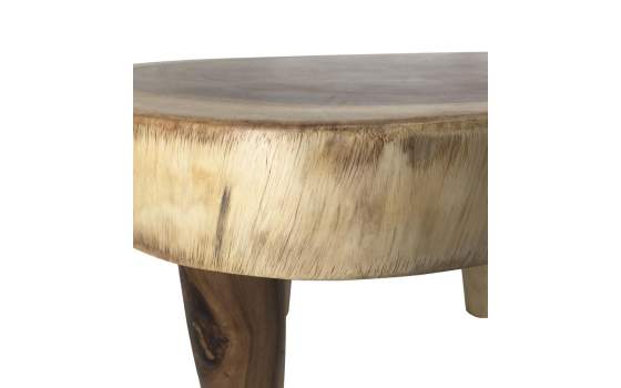 Mesa Redonda Tronco Madera Suar Natural Serie Audoyn