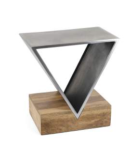 Mesa Rincon Auxiliar Moderna Aluminio Madera - Serie Achat