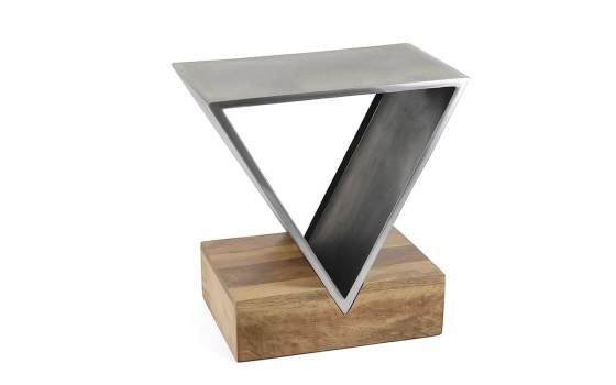 Mesa Rincon Auxiliar Moderna Aluminio Madera - Serie Achat