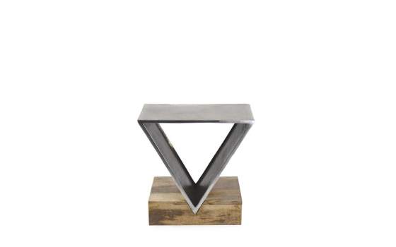 Mesa Rincon Auxiliar Moderna Aluminio Madera - Serie Achat