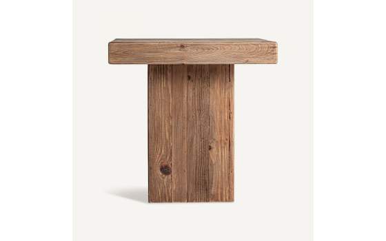 Mesa Rustica Auxiliar Cuadrada Estilo Rustico Serie Breive