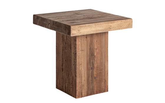 Mesa Rustica Auxiliar Cuadrada Estilo Rustico Serie Breive